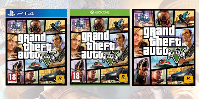 Le cover delle versioni PC e console di GTA V GTA V, disponibile su PC e console