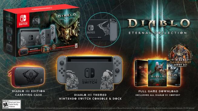 Nintendo Switch si rifà il look per Diablo III: ecco la nuova livrea I contenuti del bundle di Nintendo Switch e Diablo III