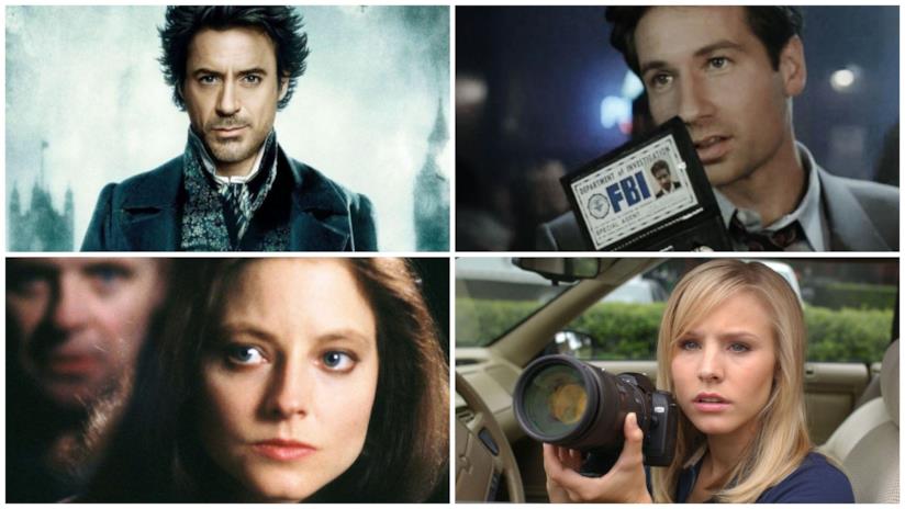 I detective più famosi del cinema e delle serie TV Primi piani di Sherlock Holmes, Fox Mulder, Clarice Starling e Veronica Mars