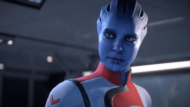 Bioware pubblica una nuova galleria di immagini per Mass Effect: Andromeda Primo piano di una asari da Mass Effect: Andromeda