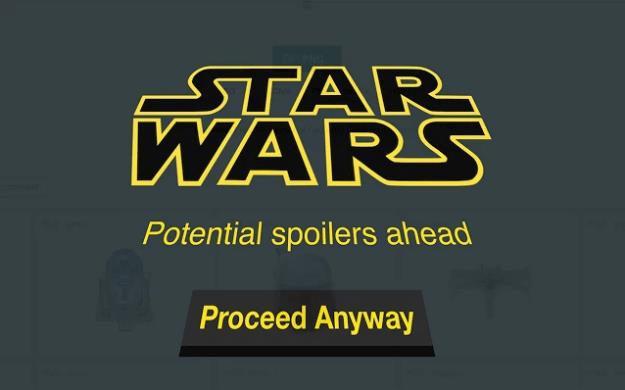 L'estensione Star Wars Spoiler Blocker ti protegge dagli spoiler Schermata di Star Wars Spoiler Blocker