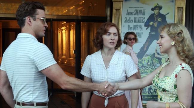 Kate Winslet, Juno Temple e Justin Timberlake sul set di Wonder Wheel di Woody Allen Kate Winslet, Juno Temple e Justin Timberlake nel film Wonder Wheel