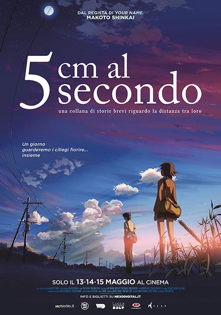 Il poster ufficiale di 5 cm al secondo, film d'animazione di Makoto Shinkai La locandina del film di Makoto Shinkai, 5 cm al secondo