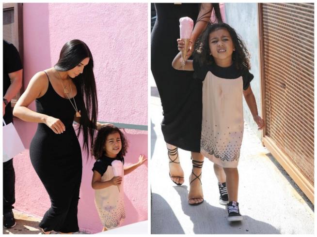 La figlia di Kim Kardashian odia i paparazzi Kim Kardashian con la flglia North West
