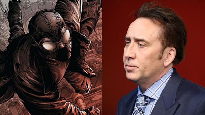 Nicolas Cage entra nel cast di Spider-Man: Un nuovo universo Primo piano di Nicolas Cage e Spider-Man Noir