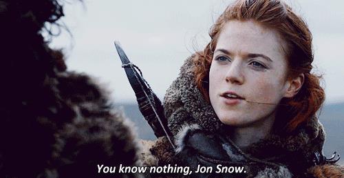 You know nothing, Jon Snow Gif da Game of Thrones su Jon Snow