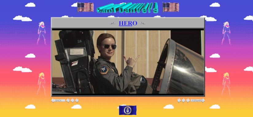 Il sito ufficiale di Captain Marvel è in pieno stile anni '90 Screen del sito ufficiale di Captain Marvel