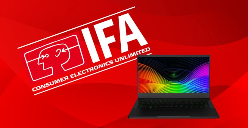 I migliori laptop per gamer e creator presentati ad IFA 2019 Il logo di IFA (sinistra) e il Razer Blade Stealth 13 (destra)