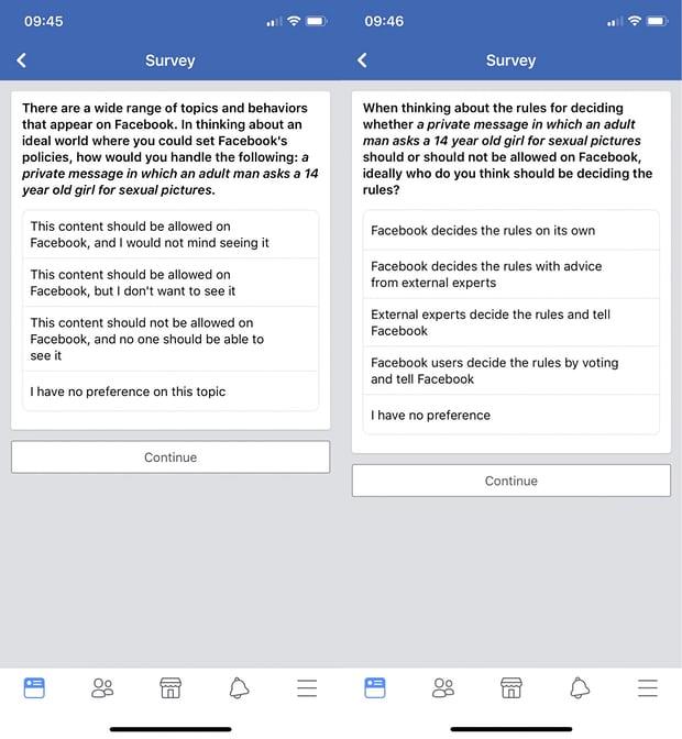 Il sondaggio di Facebook sulla pedofilia sondaggio Facebook