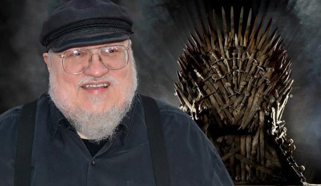 Prime informazioni su The Sons of the Dragon di George Martin Lo scrittore George R.R. Martin con il Trono di Spade sullo sfondo