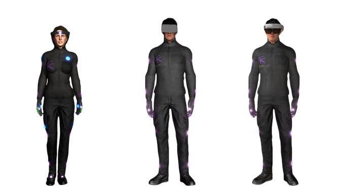 È in arrivo la prima tuta per la realtà virtuale Tre modelli di tuta per realtà virtuale HoloSuit