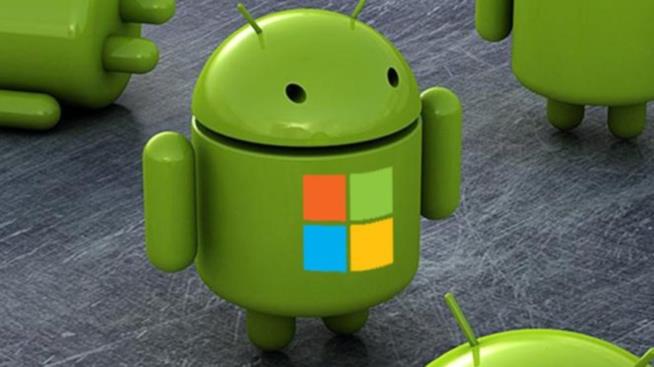 Il robottino verde di Android I loghi di Android e Microsoft