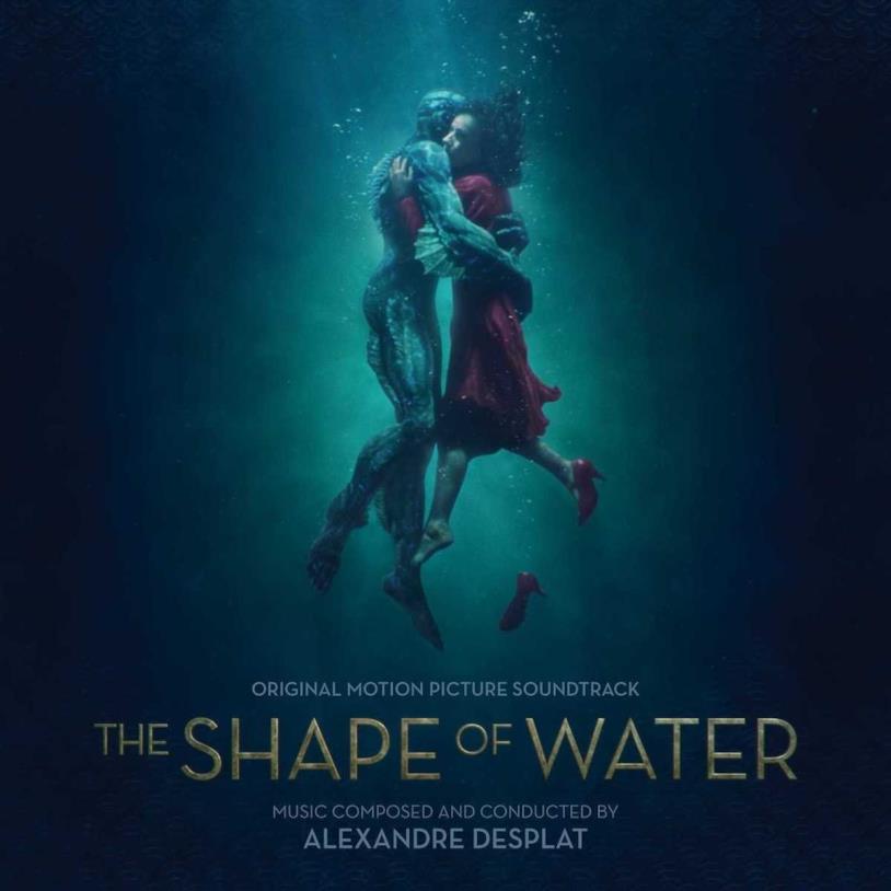 La forma dell'acqua - OST Elisa e la creatura si abbracciano sulla cover della OST de La forma dell'acqua