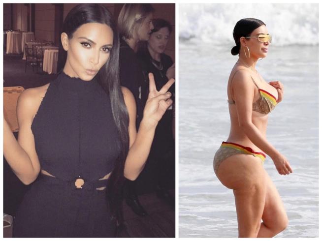 Kim Kardashian si mostra in bikini con la sua cellulite Il lato B di Kim Kardashian senza ritocchi