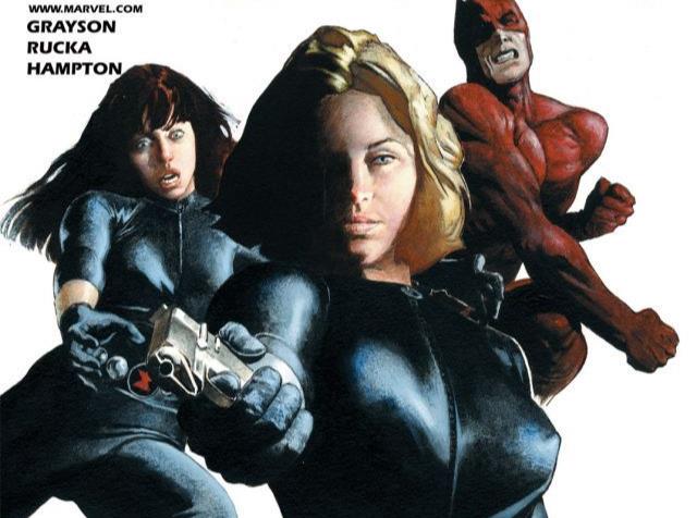 Yelena al fianco di Natasha e Daredevil nei fumetti Marvel Dettaglio della cover di Black Widow #1