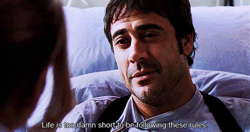 Jeffrey Dean Morgan in una delle scene prima della morte di Denny Duquette Jeffrey Dean Morgan in una delle scene nei panni di Denny Duquette
