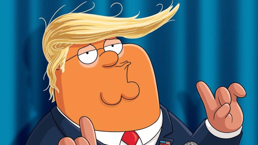 Peter Griffin nudo se Donald Trump amerà la scienza Peter Griffin nel ruolo di Donald Trump