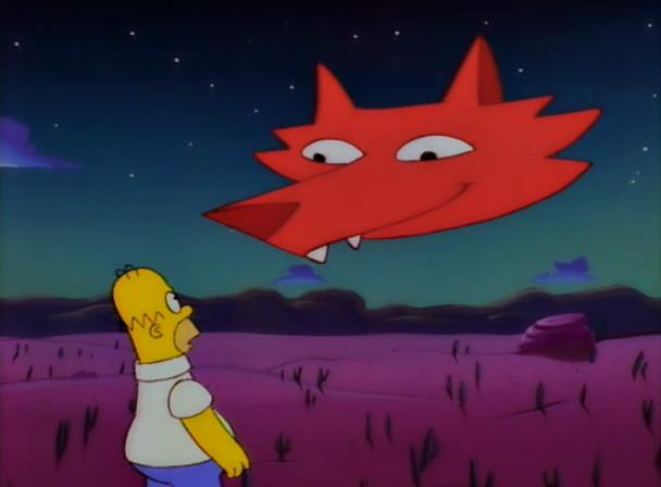 Homer e il coyote parlante Homer in Il Viaggio Misterioso di Homer