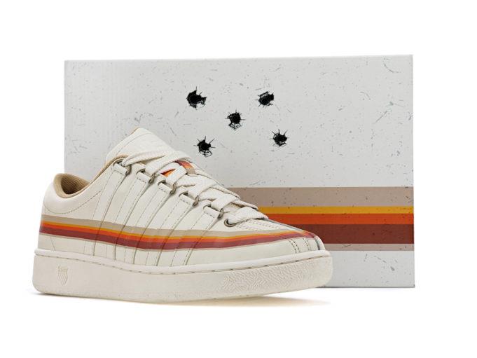 La confezione e le scarpe dedicate a Breaking Bad Un primo piano delle scarpe dedicate a Breaking Bad