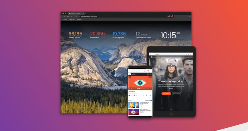 Brave lancia un programma che premia chi guarda gli annunci pubblicitari Immagine stampa di Brave in esecuzione su più dispositivi