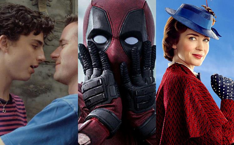 Il film da non perdere nel 2018 Immagini tratte da Call Me By Your Name, Deadpool 2, Mary Poppins Returns