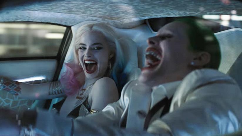 Margot Robbie e Jared Leto in una scena di Suicide Squad Harley Quinn e Joker interpretati da Margot Robbie e Jared Leto