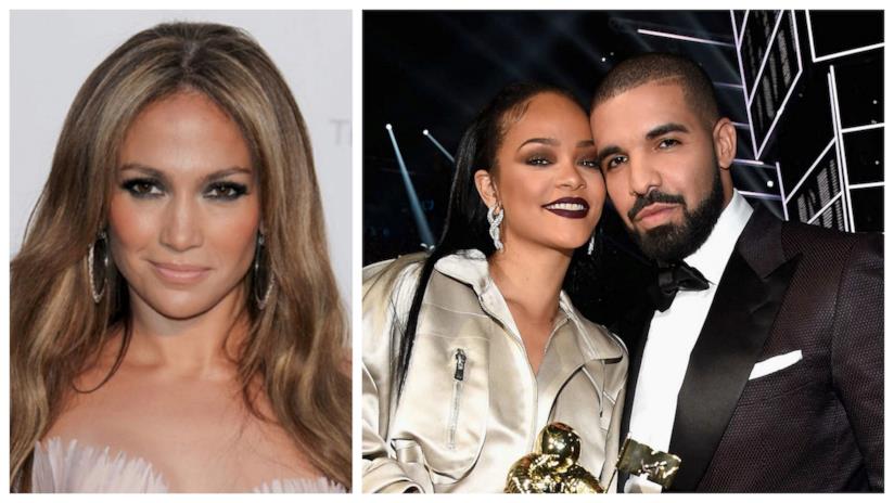 Drake ha fatto una dedica a Rihanna per il suo compleanno Primo piano di Rihanna, Drake e Jennifer Lopez