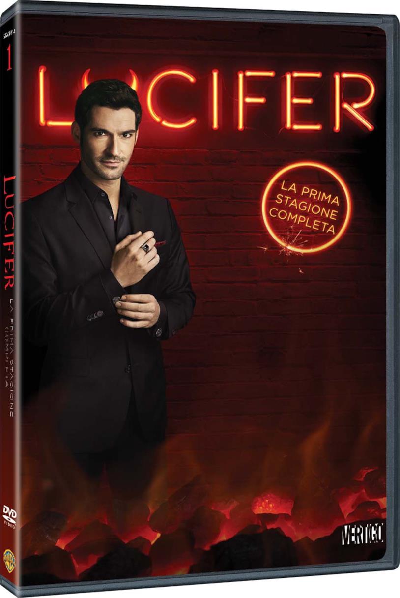Cofanetto DVD di Lucifer - Stagione 1 Tom Ellis nei panni di Lucifer nella copertina del cofanetto DVD