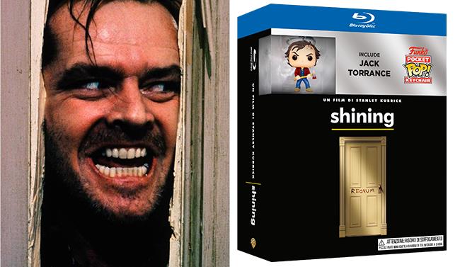 Recensione Shining in Blu-ray con portachiavi Funko pop Packshot di Shining con Jack Torrance