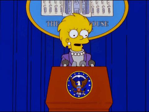 Lisa Simpson Presidente Lisa Simpson fa il suo primo discorso come Presidente degli Stati Uniti