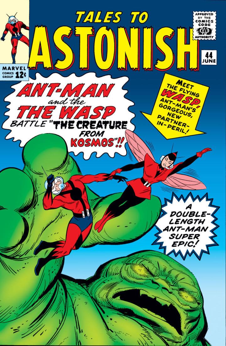 La copertina di Tales to Astonish 44 L'esordio a fumetti di Wasp