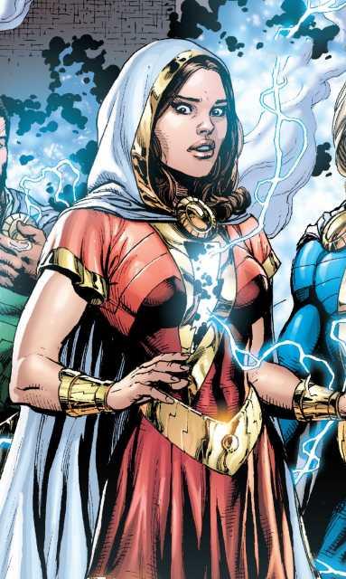 La Marvel Family: Mary Marvel Immagine disegnata di tre quarti di Mary Batson nei panni di Mary Marvel