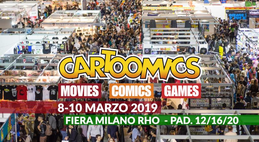 Cartoomics ritorna per la 26esima edizione alla Fiera di Milano, a Rho Banner pubblicitario ufficiale di Cartoomics 2019