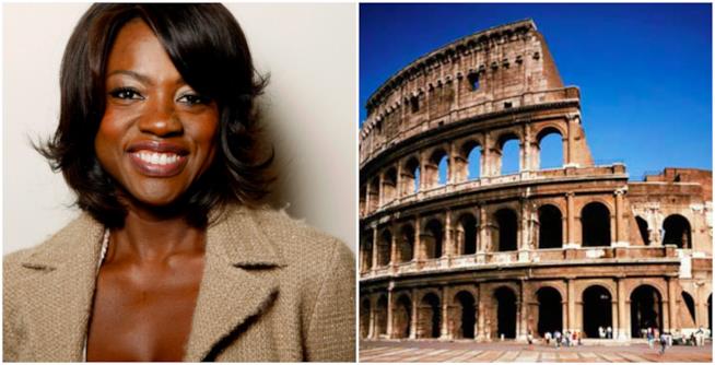 Viola Davis è in vacanza a Roma Viola Davis e il Colosseo
