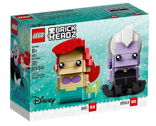 Box del set LEGO BrickHeadz: Ariel e Ursula de La Sirenetta Dettagli del box LEGO BrickHeadz: Ariel e Ursula de La Sirenetta
