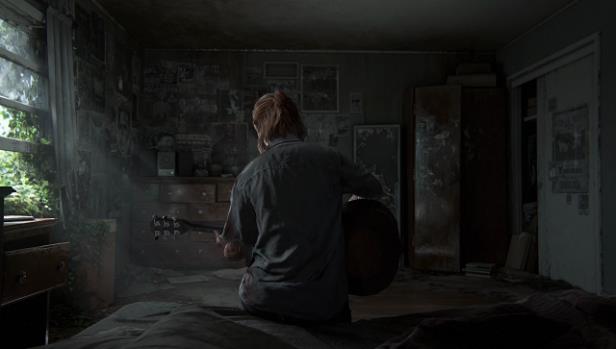 The Last of Us Part II, nuove immagini dal set mocap del videogioco Ellie suona la chitarra in The Last of Us Part II