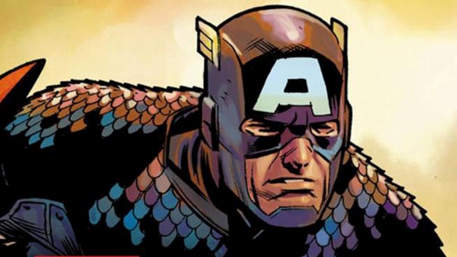 Steve Rogers impugna nuovamente lo scudo di Capitan America Steve Rogers nei panni di Capitan America
