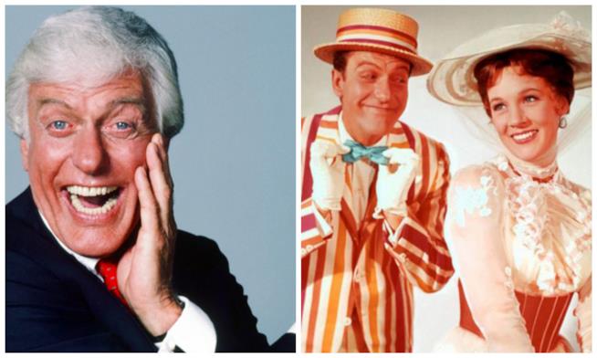 Dick Van Dyke nel sequel di Mary Poppins Dick Van Dyke in una foto recente e in Mary Poppins