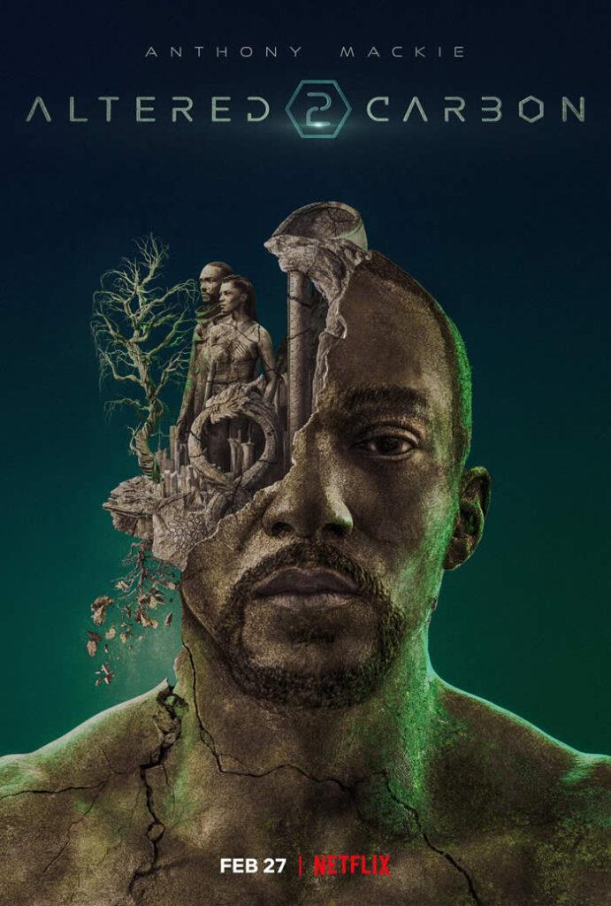 Il poster della seconda stagione di Altered Carbon Il primo piano di Anthony Mackie nel poster della seconda stagione di Altered Carbon