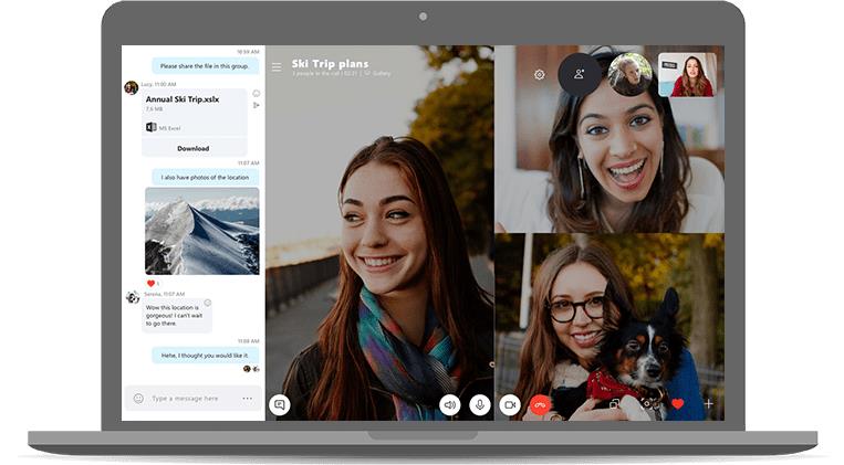 Skype è tra le migliori app in circolazione per le videochiamate Esempio di videochiamata di gruppo su Skype