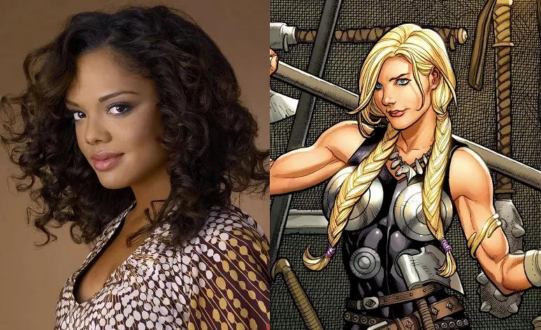 Tessa Thompson è Valkyrie Un collage tra Tessa Thompson e Valkyrie