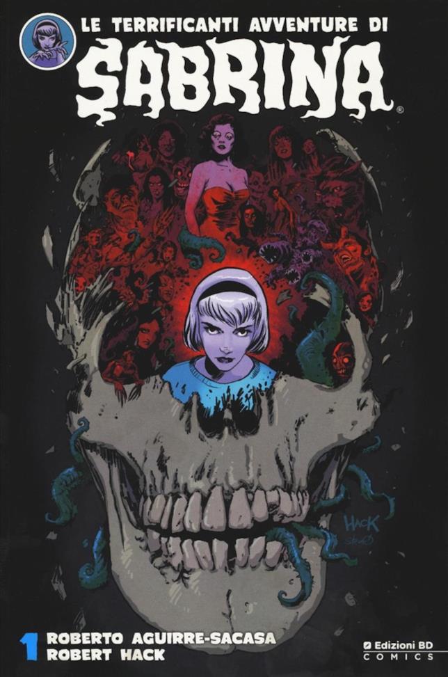 Le terrificanti avventure di Sabrina Copertina del primo volume di Sabrina con la protagonista su sfondo nero