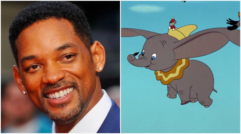 Will Smith è in trattative per Dumbo di Tim Burton Un collage tra Will Smith e Dumbo