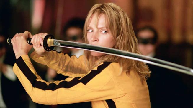 La colonna sonora dei due capitoli di Kill Bill di Tarantino Uma Thurman in una scena di Kill Bill: Volume 1