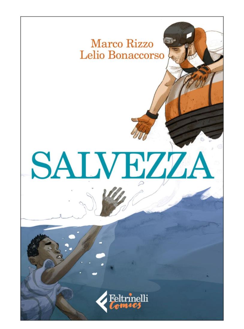 La copertina del fumetto Salvezza La cover del reportage a fumetti Salvezza